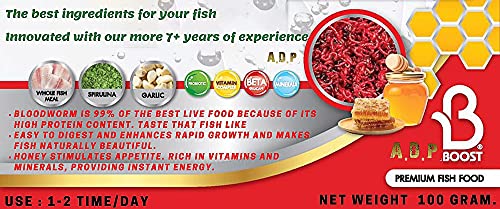 A.d.p. Fish Booster Bloodworm Honey 100 G. Goldfish Food & All Tropical Fish Food Small Floating Pellet Grow Faster & Color Enhancing High Protein 32% Aquarium Baby Fish Newborn Fry Fish Feed Care #TOP3