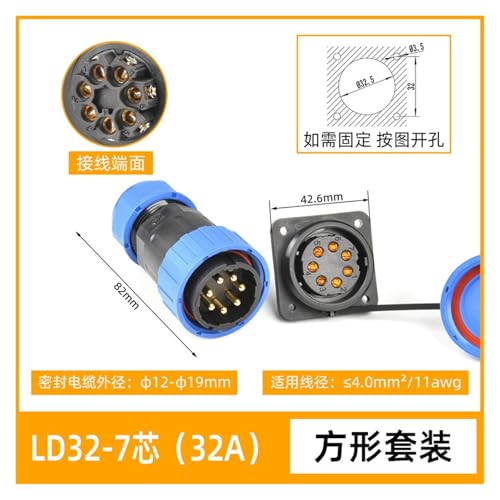 Conector Industrial Impermeable LD20 3/4/5 Pines miniatura 2