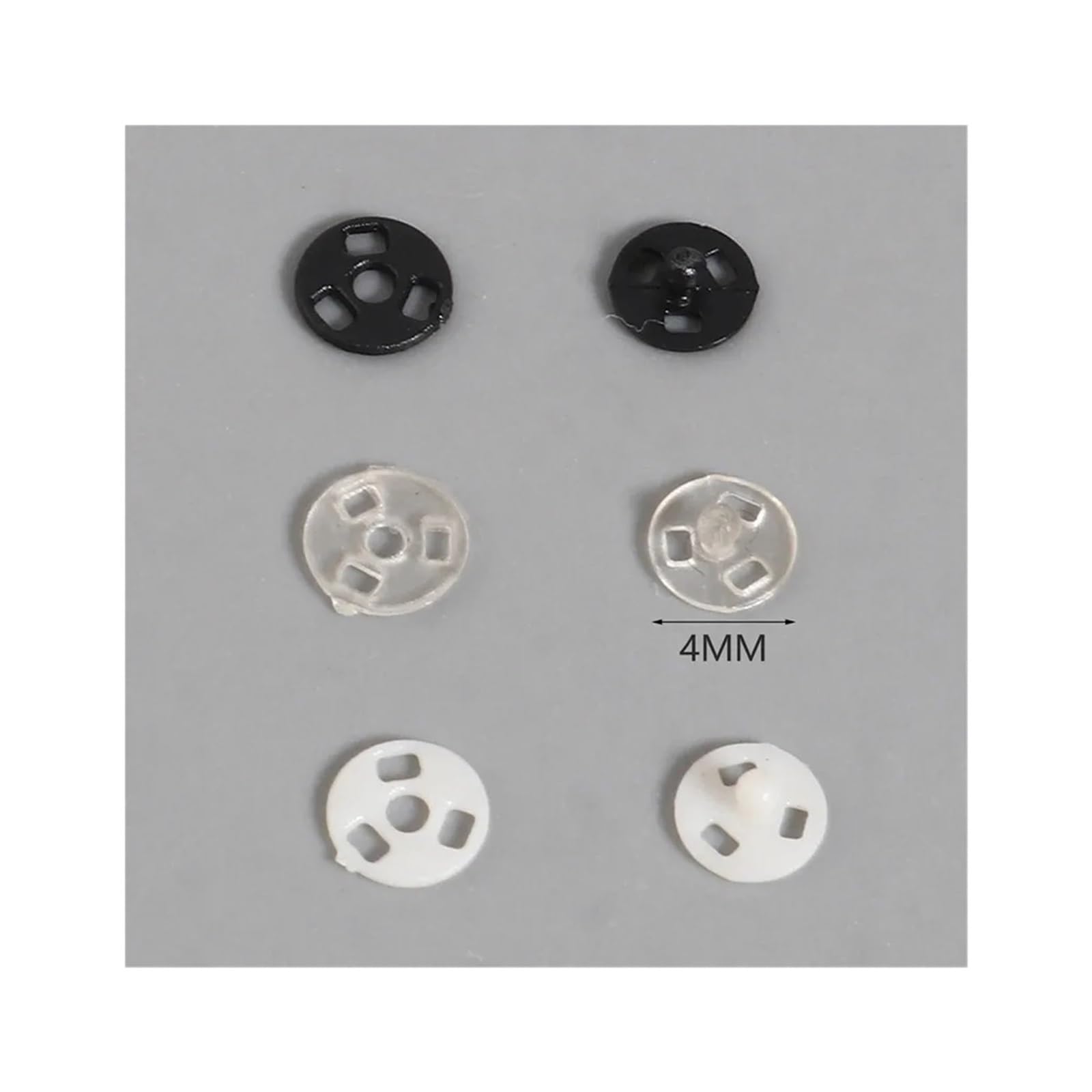 Broches for coser 300 juegos de cierres a presión plástico, botón, costura for ropa, fabricación muñecas, redondo oculto 4mm(White)