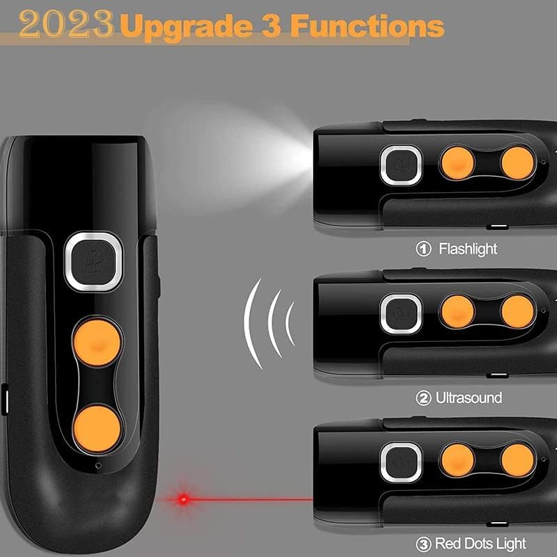 Dispositivo ultrasónico de control de ladridos para perros con linterna LED, entrenamiento de comportamiento de perros y control antiladridos, dispositivo eficaz de disuasión de ladridos de mascotas