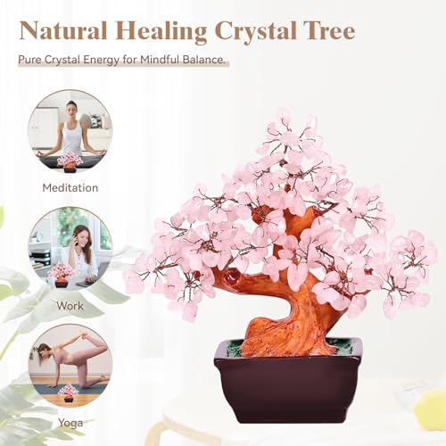 Save 61% on Feng Shui Rose Quartz Crystal Money Tree - Handmade Decor - Image 5