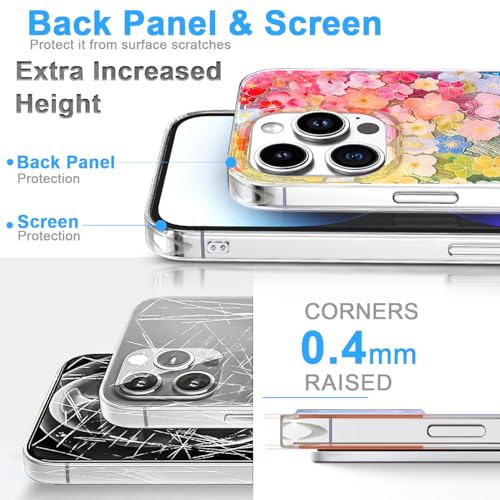 Coque iPhone 15 Pro Max motif floral brillant MagSafe