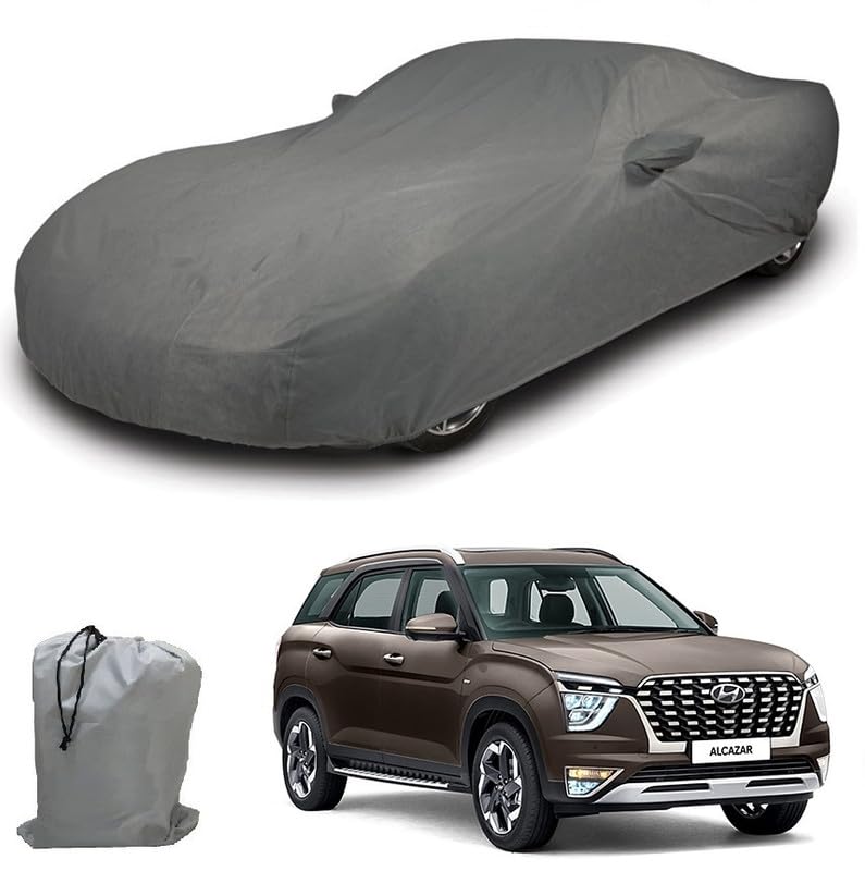 Image of ARCUATE Triple Layer Custom fit Car Body Cover for Hyundai Alcazar |Top Layer Dustrproof | Middle Layer Waterproof | Bottom Layer Scratch Protection | Outdoor Indoor Fabric