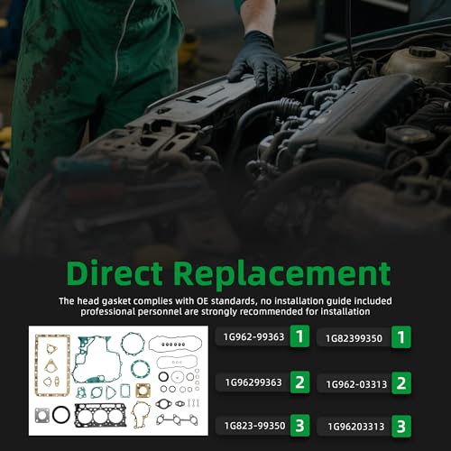 Image of Head Gasket Set, for Kubota Engine: D902, D902E | for Kubota Utility Vehicle: RTV900,RTV900G,RTV900R,RTV900T,RTV900W, 1G823-993501G82399350,1G962-03313,1G96203313,1G962-99363