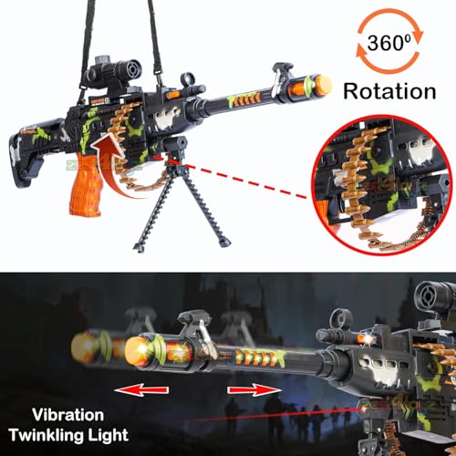 Image of zest 4 toyz 25 musical army style toy gun for kids with music, lights and laser light -(battery included)-Multi color