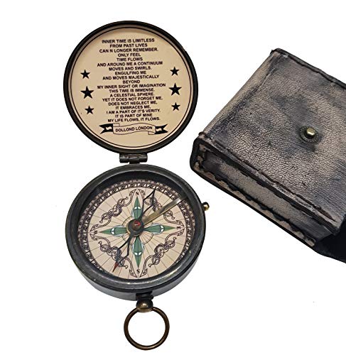 Brújula Marina Vintage de Cobre con Estuche de Cuero miniatura 6