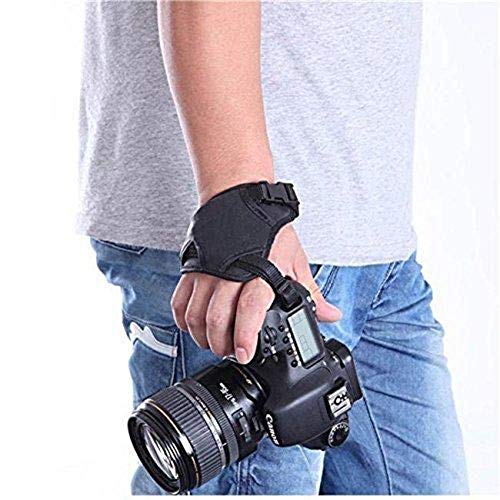 Image of HIFFIN PU Leather Soft Camera Hand Grip /Wrist Strap for Canon Nikon Sony SLR DSLR (Black)