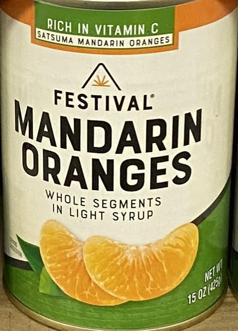 Mandarin Oranges Whole Segments in Light Syrup 15 oz. (Pack of 6)