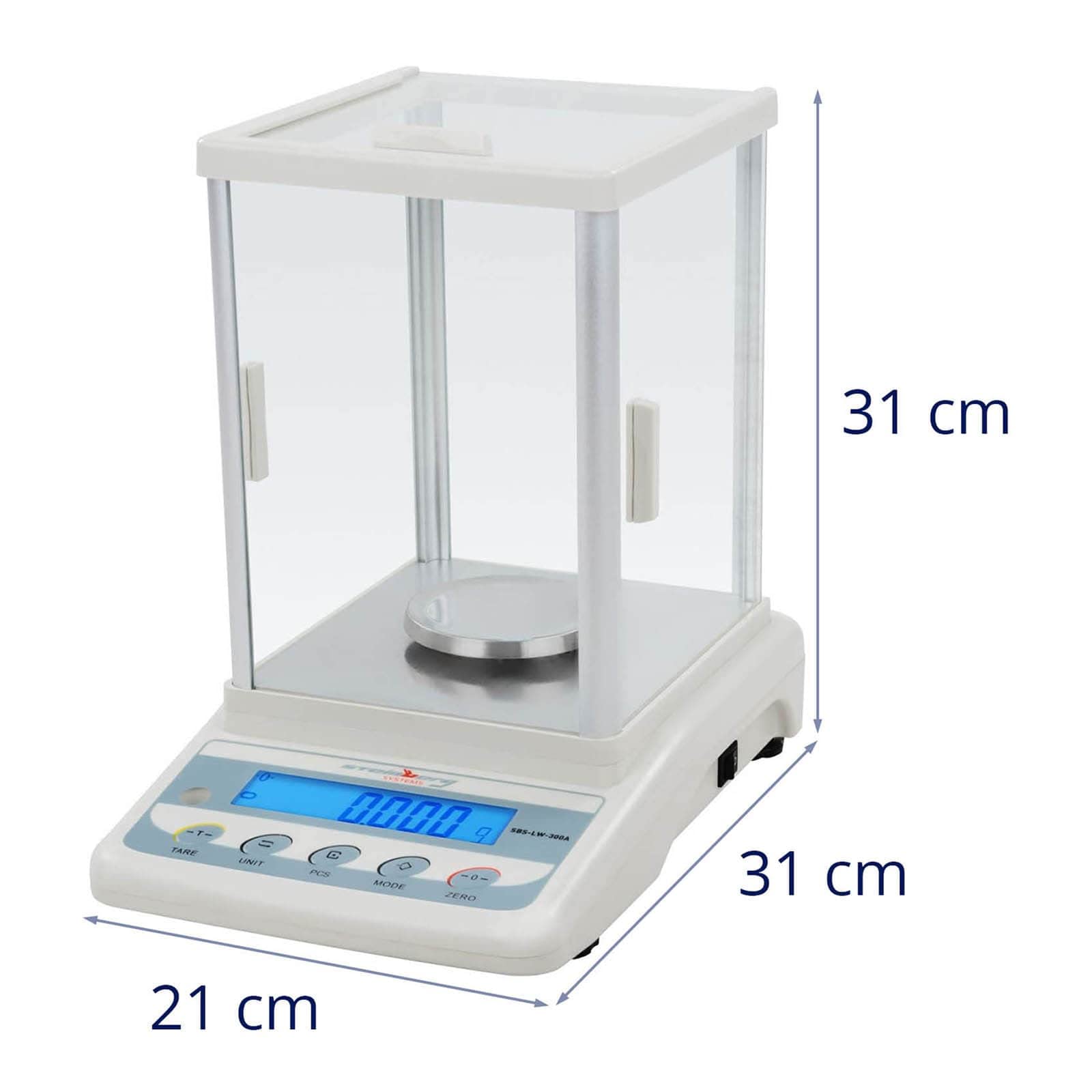 Steinberg Systems - SBS-LW- 300A - Bilancia di precisione - 300 g / 0,001 g - LCD - Piatto di pesata in acciaio inox