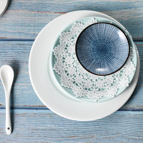 Andibro 587147_1_EP3ESUCI 8Pcs 6 In Lace Doilies, Round Crochet Placemat Handmade Cotton Coasters Vintage White Table Doilies Decors thumb #3