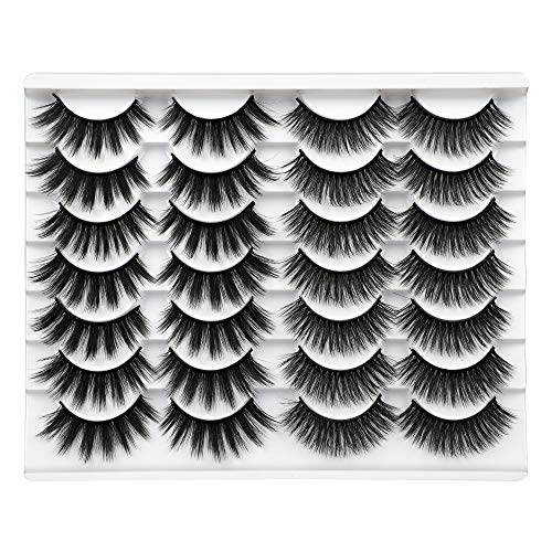 Winifred 16 Pairs False Eyelashes Fluffy Volume Natural Eyelashes Strip 3D Fake Eyelashes Pack 2 Styles Mixed