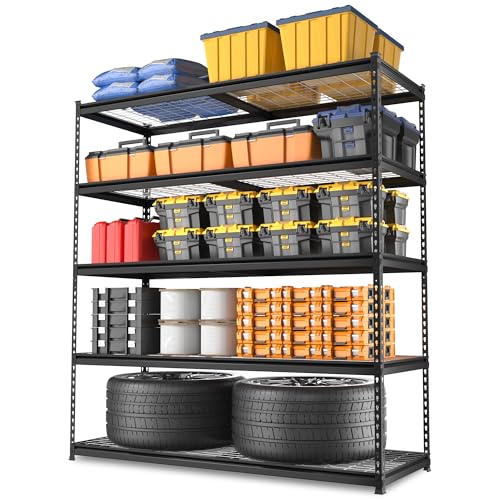 WORKPRO 4000LBS Heavy Duty Shelving, 48”W x 24”D x 72”H, 5-Tier Storage Shelves, Adjustable Metal Shelving, Garage Shelving for Basement, Warehouse, Workshop 1 72”H x 48”W x 24”D