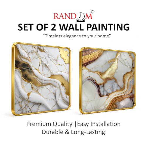 Image of RANDOM Premium Square Wall Painting Set of 2, 38 x 38 cm (Abstract Painting)