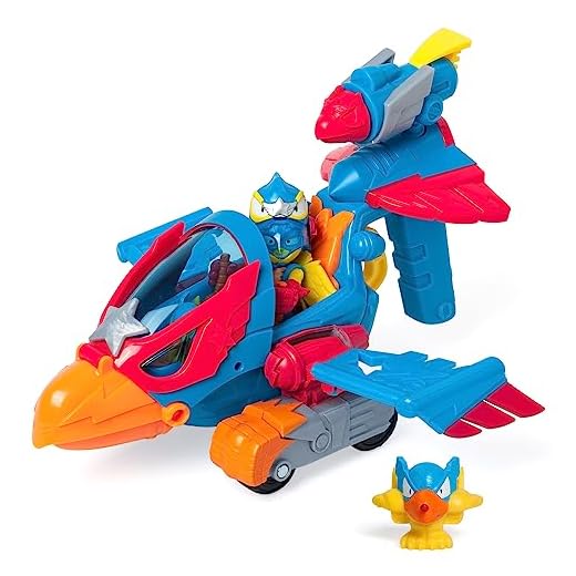 SUPERTHINGS – Wild Eagle, Avión águila de los SuperThings. Incluye 1 Wild Kid y 1 Wild SuperThing héroe exclusivos. Disparador y gatillo para Abrir el Pico del avión águila y capturar a los Villanos