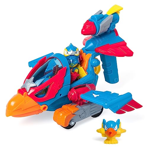 SUPERTHINGS – Wild Eagle, Avión águila de los SuperThings. Incluye 1 Wild Kid y 1 Wild SuperThing héroe exclusivos. Disparador y gatillo para Abrir el Pico del avión águila y capturar a los Villanos