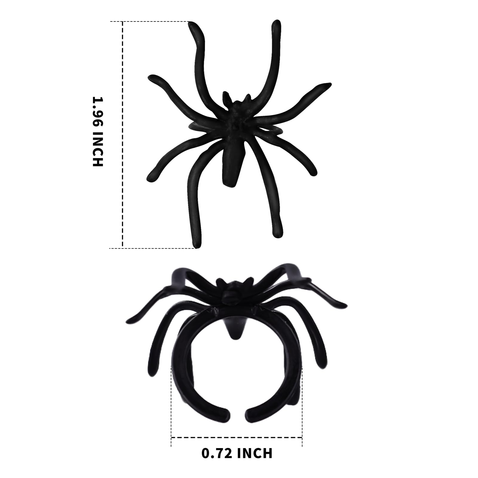 300 anillos de araña de Halloween para niños, recuerdos de fiesta, anillos de araña de plástico de 1.96 pulgadas, a granel para niños, accesorios de disfraces para niños, proveedor de 3