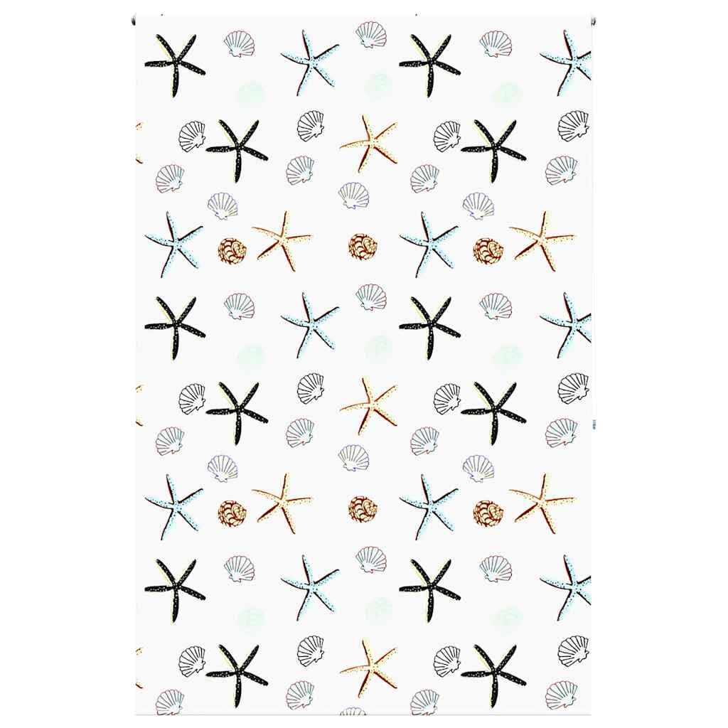 vidaXL Shower Roller Blind - Multicolor 150x240 cm - Water-Resistant PEVA - Shell Fish Pattern - Space-Saving & Adjustable Privacy
