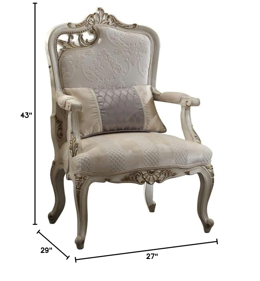 Acme-Picardy-Accent-Chair-with-Pillow-in-Antique-Pearl Acme Picardy Accent Chair with Pillow in Antique Pearl