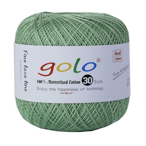 Image of golo Crochet Thread Size 30 Yarn for Hand Kniting Yarn for Tatting Green 265