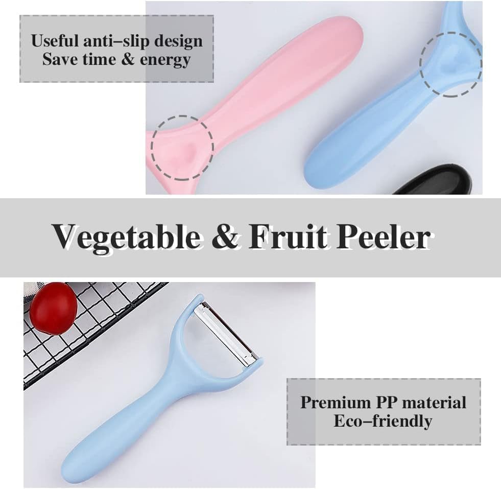 Image of Stewit Multipurpose Stainless Steel Fruit and Vegetable Peeler, Dual Ultra-Sharp Blades, Julienne Slicer and Shredder for Potato, Carrot, Cabbage, Multicolor (Y Peeler)
