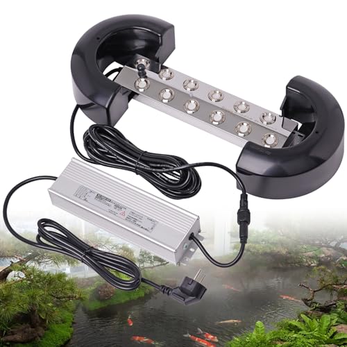 MOGOULUA Nebelmacher 12 Kopf Ultraschall Nebelgerät mit 400W Wasserdichtem Netzteil Schweres 8.5L/H Nebelgerät Innenhof Nebel Luftbefeuchter Teich Nebelgerät für Gartenbau Gewächshauslandschaft