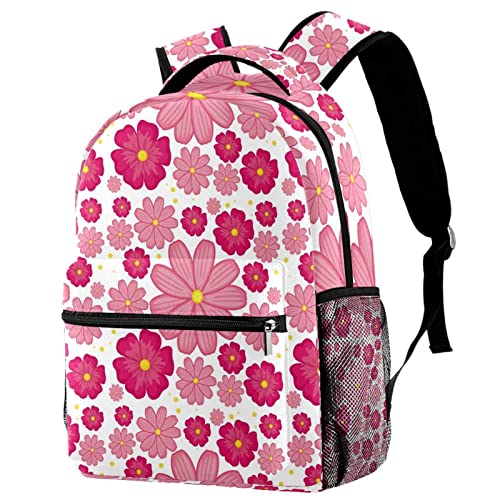Sac à dos de voyage floral rose pour les sorties scolaires et weekend