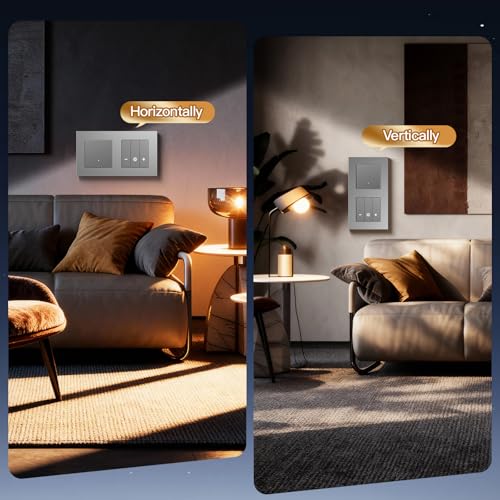 BSEED Smart Lichtschalter mit WiFi Dimmer Schalter, LED Dimmschalter Unterputz, Kompatibel mit Alexa&Google Home, PC Rahmen, Smarte Zeitpl&auml;ne, 1 Fach 1 Weg, Grau(Neutralleiter Erforderlich)