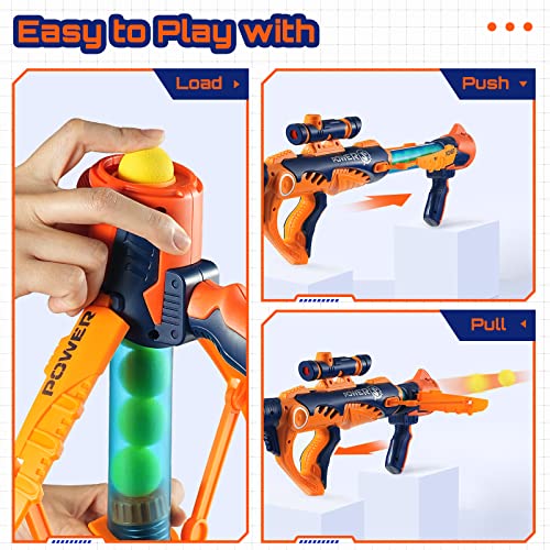 Shooting Game Toy Foam Balls Gun For 6 7 8 9 10+ Years Old Boys, 2Pcs Player Foam Blaster Toy Guns With Standing Shooting Target, Toy Foam Blaster Guns And 36 Foam Balls #TOP3