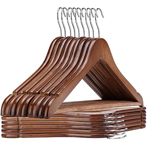 Perchas de madera JDGOU, 20 unidades, acabado liso Cover