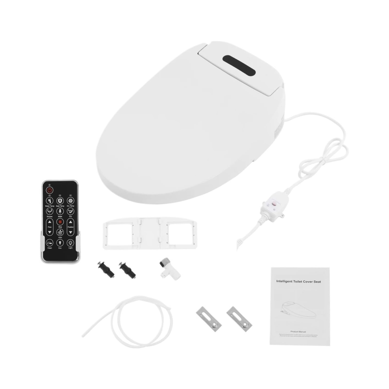 Bidet Intelligente Sedile WC Ugelli Regolabili Riscaldati Luce Notturna A LED Funzioni Di Pulizia Multiple Design Allungato Robusto E Confortevole
