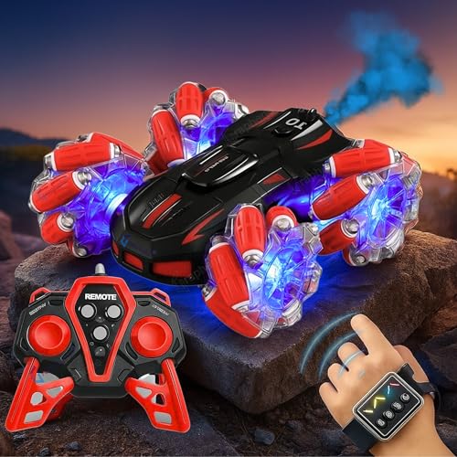 Image of GRAPHENE 4x4 RC Remote Control Car Toy for Kids Boys Adults Stunt Drift Car Hand Sensor Gesture Control 360 Spin 4WD High Speed Spray Mist Crawler Rotating Off Road Smoke Racing Car for 5+ Years