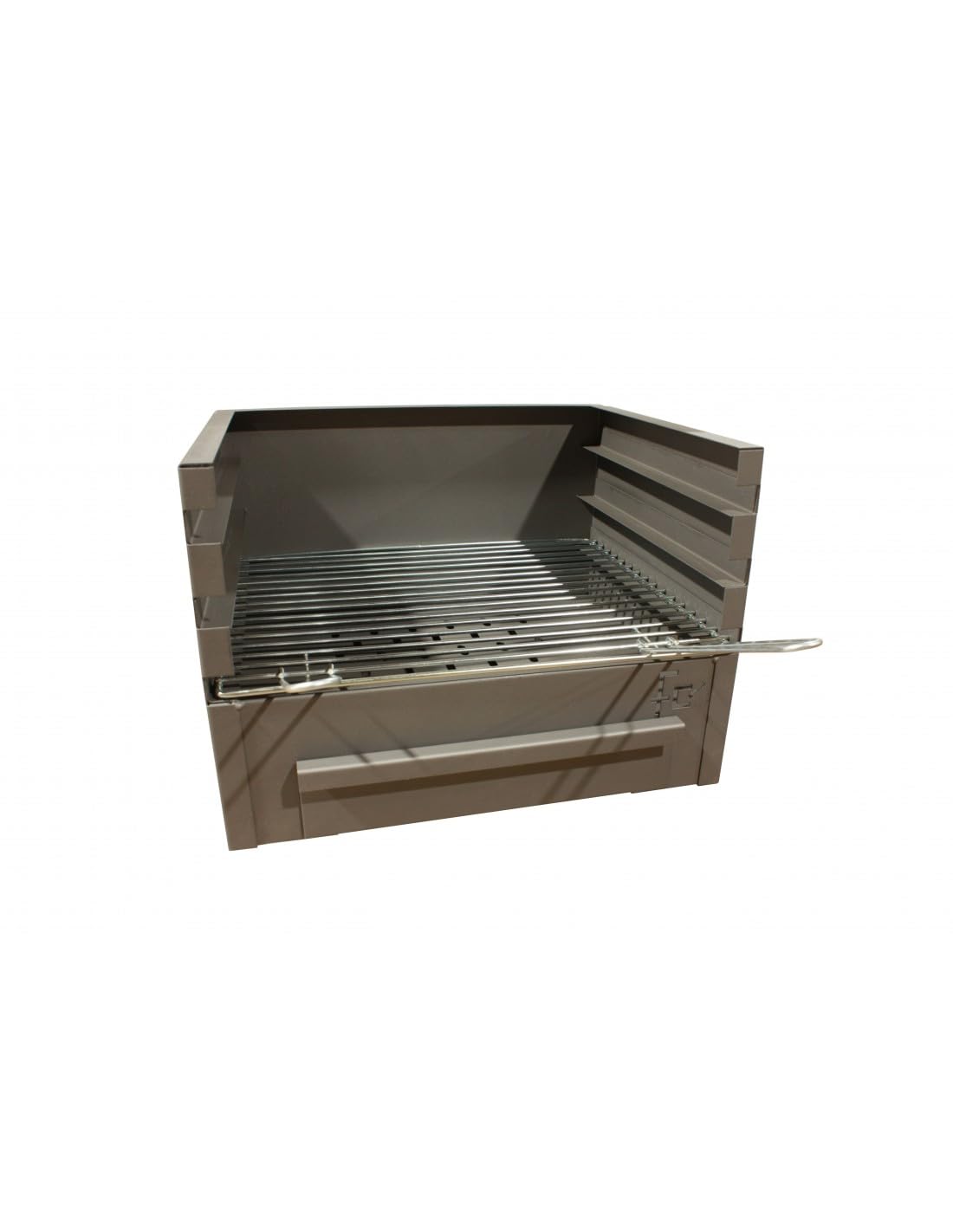 Barbacoa, Cajón Barbacoa Rectangular con parilla a 3 alturas, barbacoa de leña y carbón (80x41x36CM)