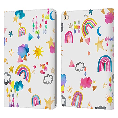 Étui portefeuille en cuir iPad 9.7 2017 chic avec motif aquarelle