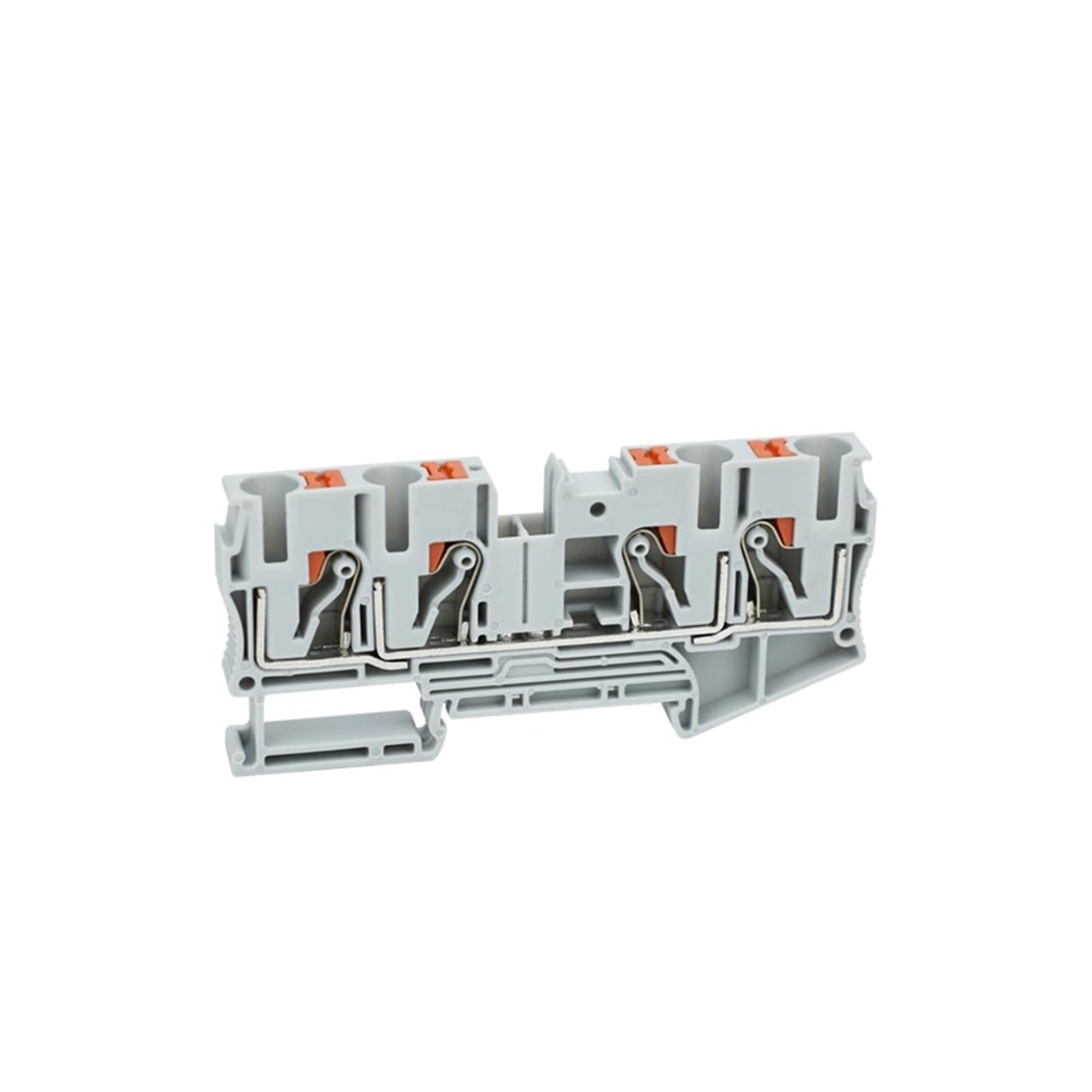 Morsettiera push-in da 10 pezzi PT6-QU Cavo elettrico da 6 mm² Collegare il connettore di cablaggio su guida Din 4 fili(PT6-QU GRAY)