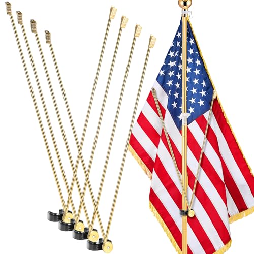 4 Pieces Flag Spreaders for Indoor Flag Pole Display 50 cm/19.5 inch Gold Large Indoor Flagpole Spreader for Flags Display Heavy Duty Flags Straightener Extender