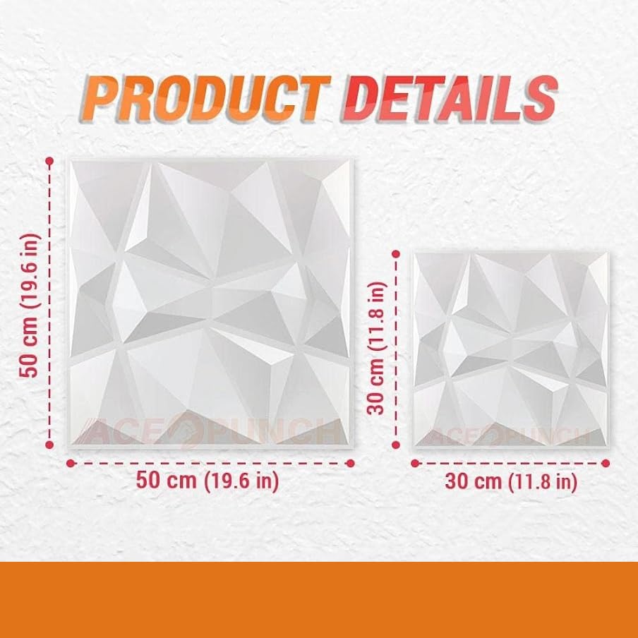 Acepunch New 12 Stücke Weiß 30CM X 30CM Cloud Design Strukturierte PVC