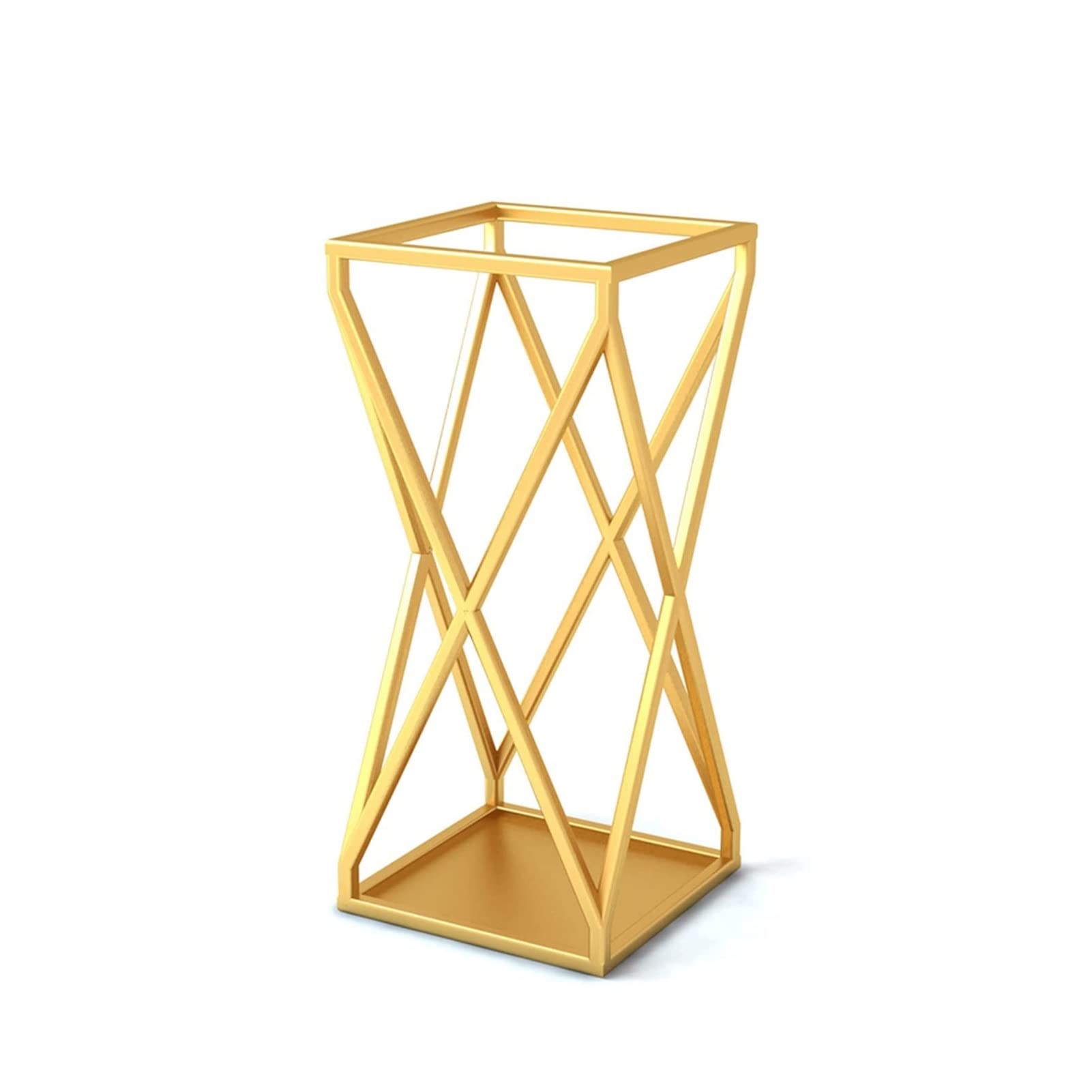 HYLYGFH Luxury Gold Umbrella Stand - Geometric Hollow Design, Stylish Umbrella Holder for Long & Short Umbrellas, Elegant Home & Office Decor, Space-Saving Umbrella Rack