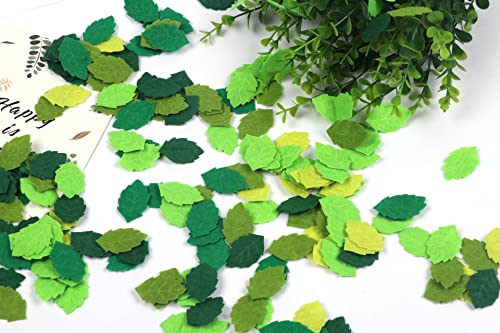 Image of YYCRAFT Pack of 200PCS Felt Lime Green Leaf St. Patrick's Day Appliques Craft,5 Colors