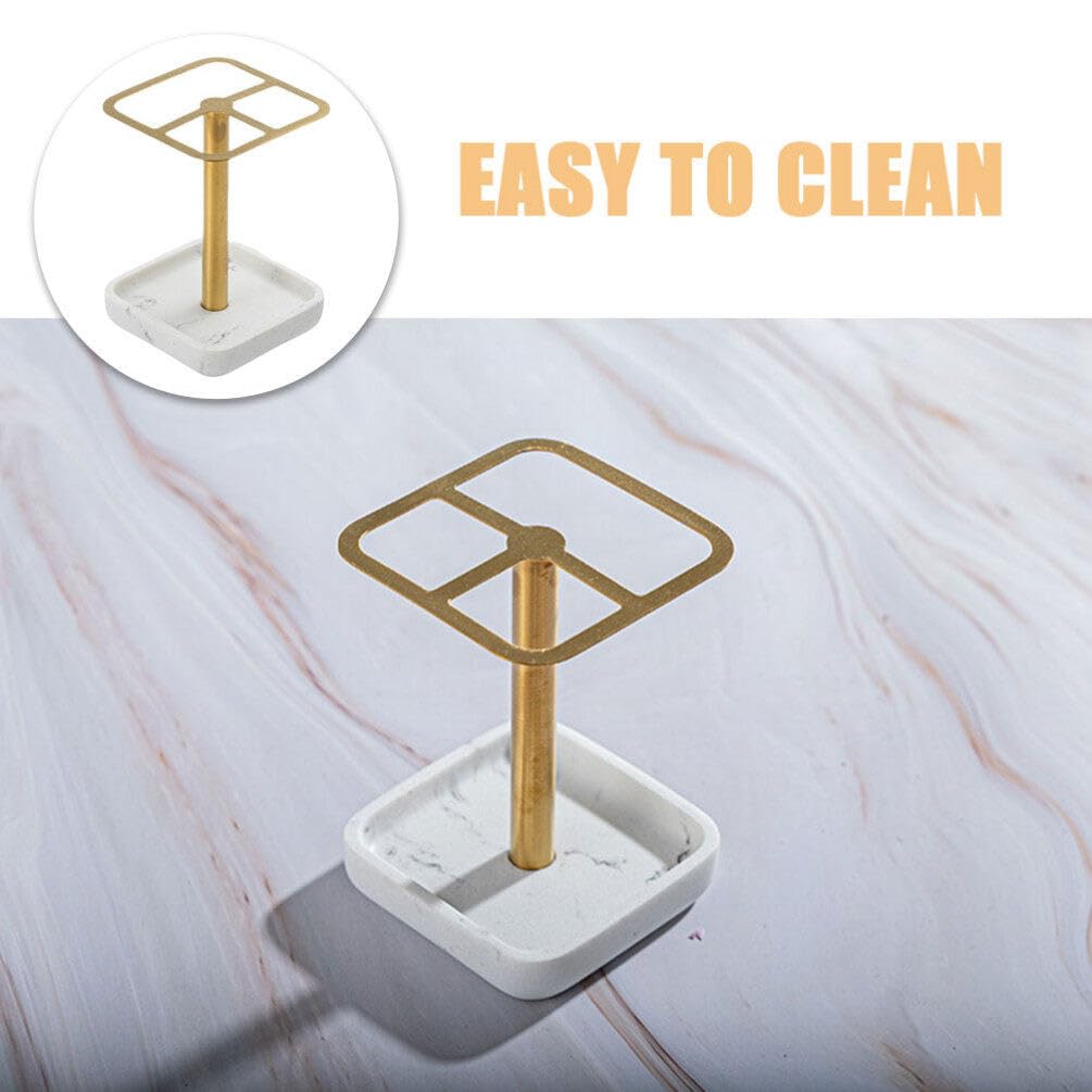 Porta Spazzolini Elettrico da Appoggio in Acciaio Inox 304 Oro | Design Multifunzione, Bordi Arrotondati, Struttura Stabile in Resina, 1 Pezzo