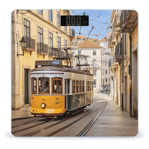 Báscula digital de baño Lisbon Tram con pantalla LCD grande
