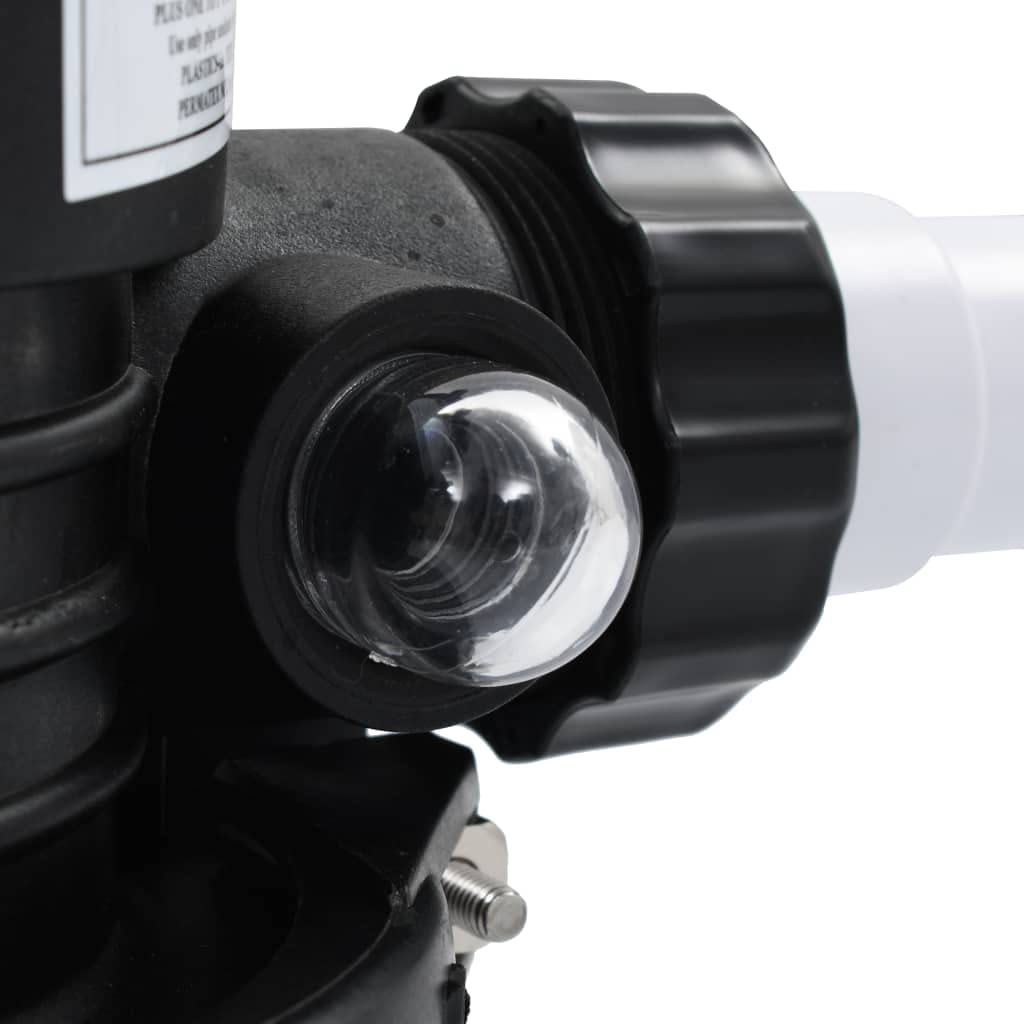 Multiport Vanne pour Filtre de Sable ABS 1.5, Soupape de Filtre à Piscine Supérieur, 6 Fonctions Recircule de Recirculation d'hiver, Soupape de Piscine Noire avec Verre à Vue et