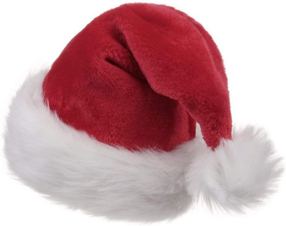 B-Land Unisex-Adult's Santa Hat, Christmas Hats for Adults Women Men Extra Thicken Xmas Holiday Hat with Comfort Liner