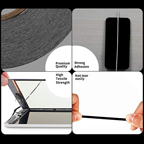 Image of Kaisiking 2mm LCD Repair Tape for Phone Screen, Adhesive Tape with 1 Tweezers for Cell Phone, iPad, Tablets, Laptops, Camera