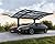 Palram - Canopia Arizona 19 Ft. x 16 Ft. x 9 Ft. Wave Double Carport Wing-Styled Aluminum Metal Frame and Polycarbonate Panels Car Port for Outdoor Driveway Car, Truck, RV, Boat Storage (Gray/Gray)