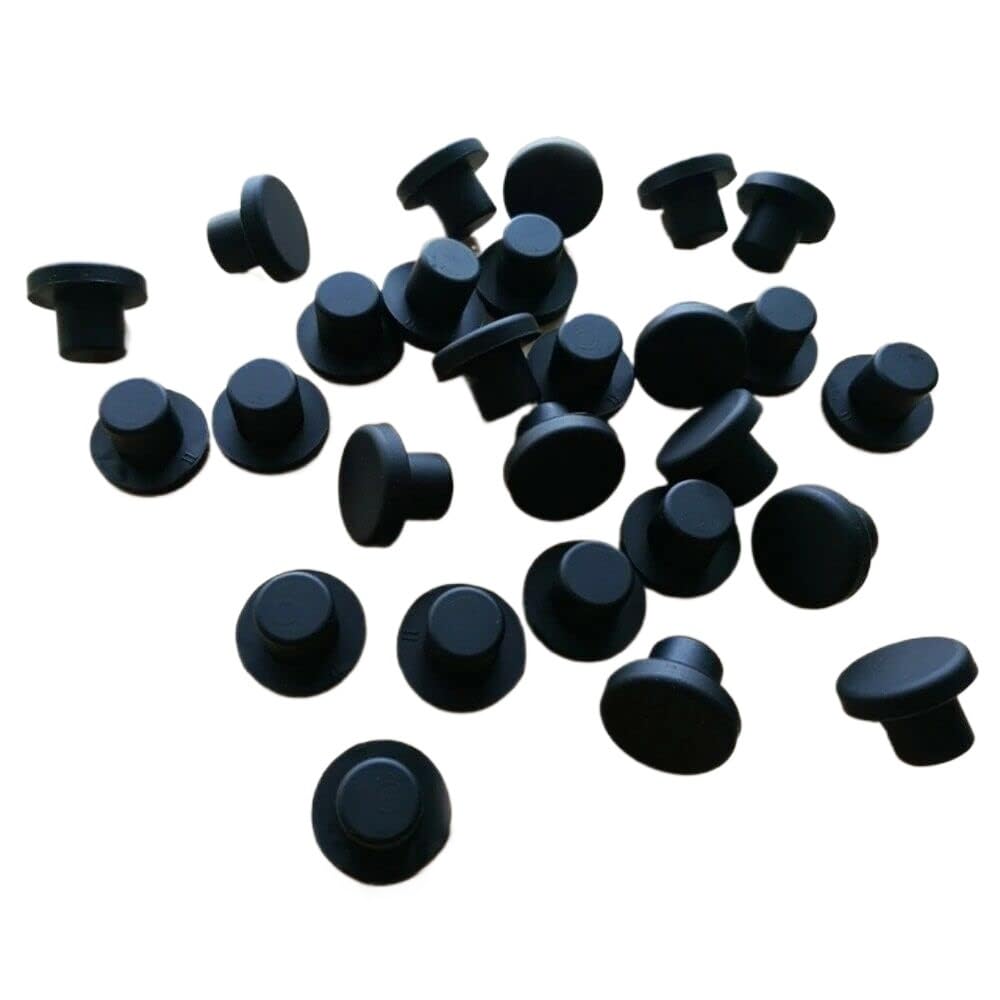 Tapones de rosca de goma, tapones de agujero de sellado, 3 mm-14 mm, redondo, de silicona sólida, color negro, tapón de tapón de polvo (A 8 mm, 50 piezas)