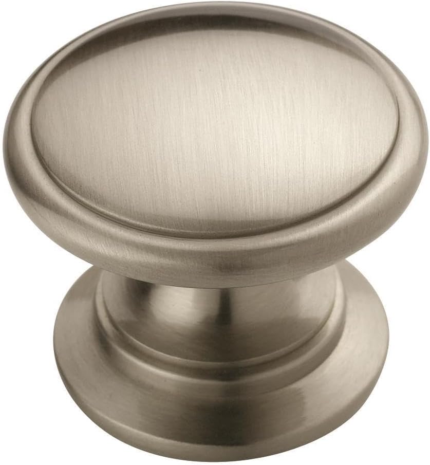 Amerock | Cabinet Knob | Satin Nickel | 1-1/4 inch (32 mm) Diameter | Ravino | 25 Pack | Drawer Knob | Cabinet Hardware