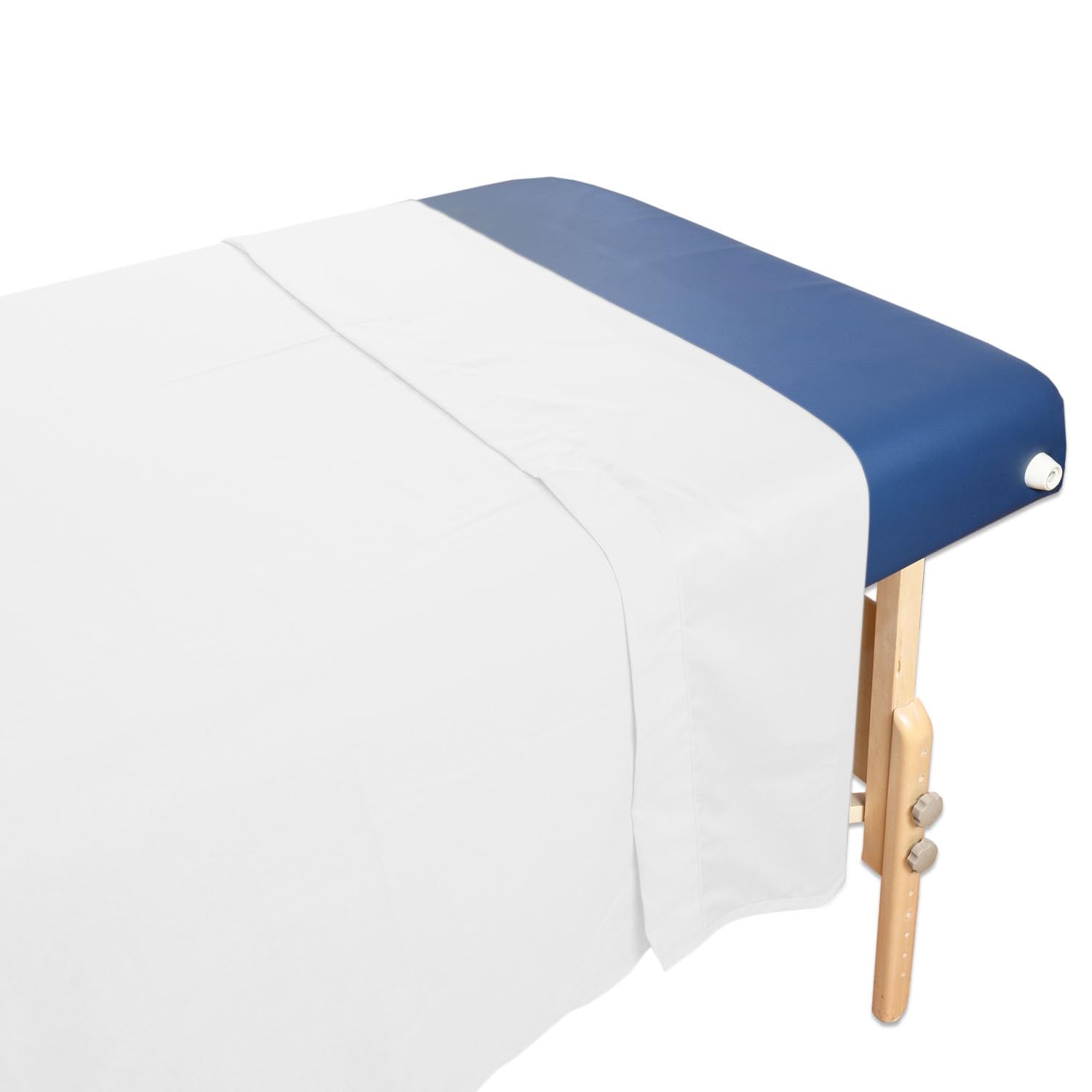 10 Pack Body Linen Massage Table Polyester-Cotton Flat Sheet - 55% Polyester, 45% Cotton - Sized for Full Client Coverage in Professional Use 58 x 94 inches -White