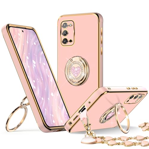 Coque Galaxy Note 20 avec double anneau support silicone rose