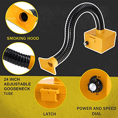 Image of KOTTO Strong Suction Smoke Absorber for Soldering, Welding, 3D Printing - Extractor with Carbon or HEPA Filter [Updated, Hose Pre-Attached]
