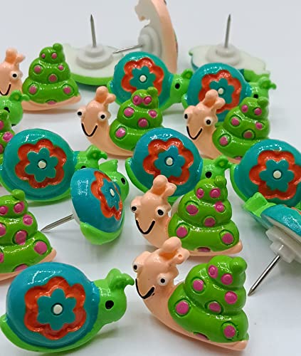 Afagarly Push Pins, 20 Pcs Creative Thumb Tacks Handmade Resin Pin For Cork Board Diy Cute Snails Sharp Pins Drawing Pin For Bulletin Board Wall Map Calendar Photo Memo Office Accessories #TOP3